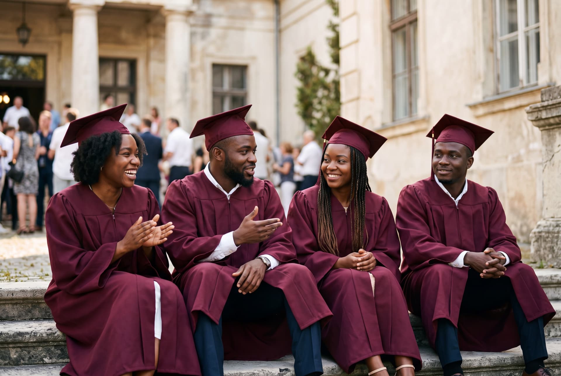 Graduates at ceremony